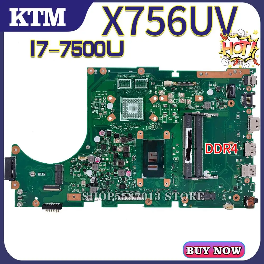 X756U for ASUS X756UV X756UJ X756UQ X756UR X756UAK X756UA laptop motherboard X756UQK mainboard test OK I7-7500U cpu DDR4-RAM | Компьютеры