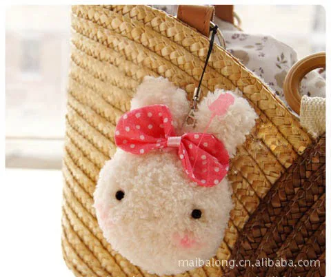 Super Cute Furry Rouge fan tuan tu Stuffed Toy Pendant Bow Headscarf Bunny Mobile Phone Charm