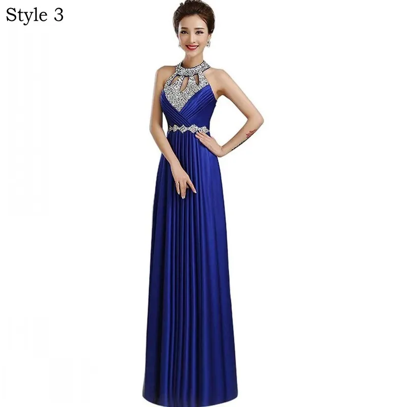 [Clearance Sale] Chiffon Long Evening Dress Formal Dresses Evening Gown Elegant Beaded Boidce with Zipper Back