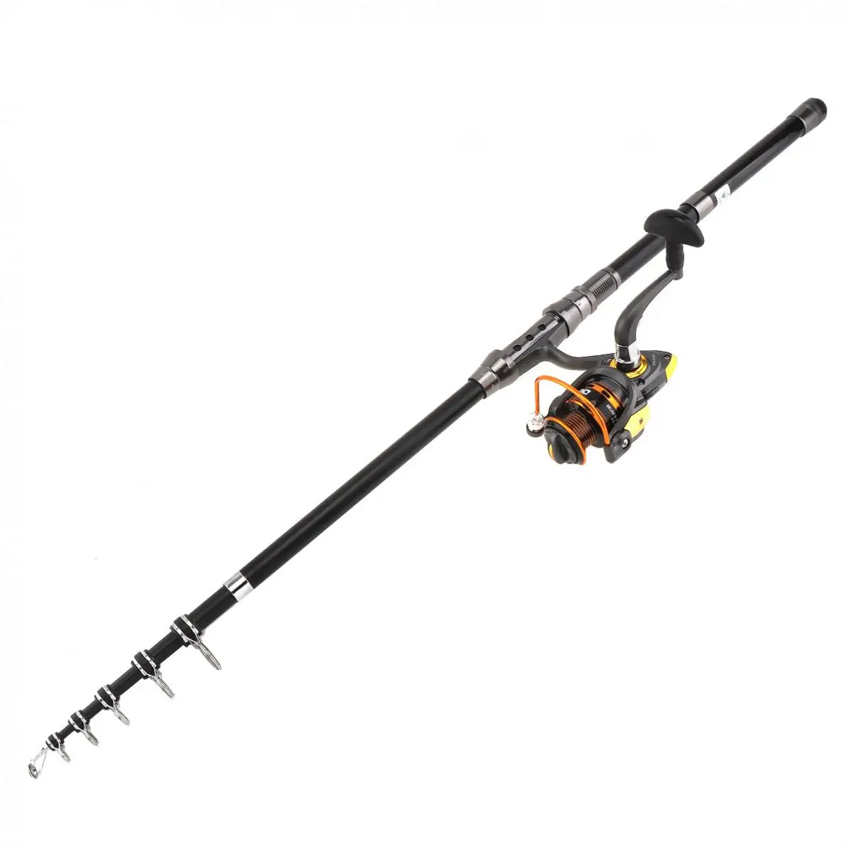 2.1m Carbon Fiber Fishing Rod Reel Combo Full Kits 2000 Spinning Reel with  Fishing Bag Soft Lures Fishing Float Hook Jig Head