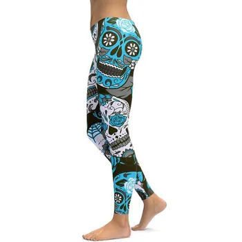 

2019 Women Leggings New Flower Digital Print Pant Slim Fitness Push Up Pants Woman Leggins Workout Plus Size High Waist Leggings