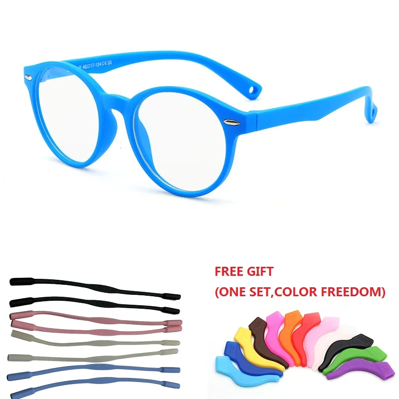 Zerosun оправа для очков для детей, для мальчиков и девочек, силиконовые очки для детей, для мальчиков и девочек, очки для близорукости, линзы для детей, чехол для мальчиков - Цвет оправы: blue