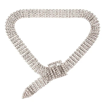 

Fashion Luxury Full Big Rhinestone Necklace Women Chunky Necklace Wedding Jewellery