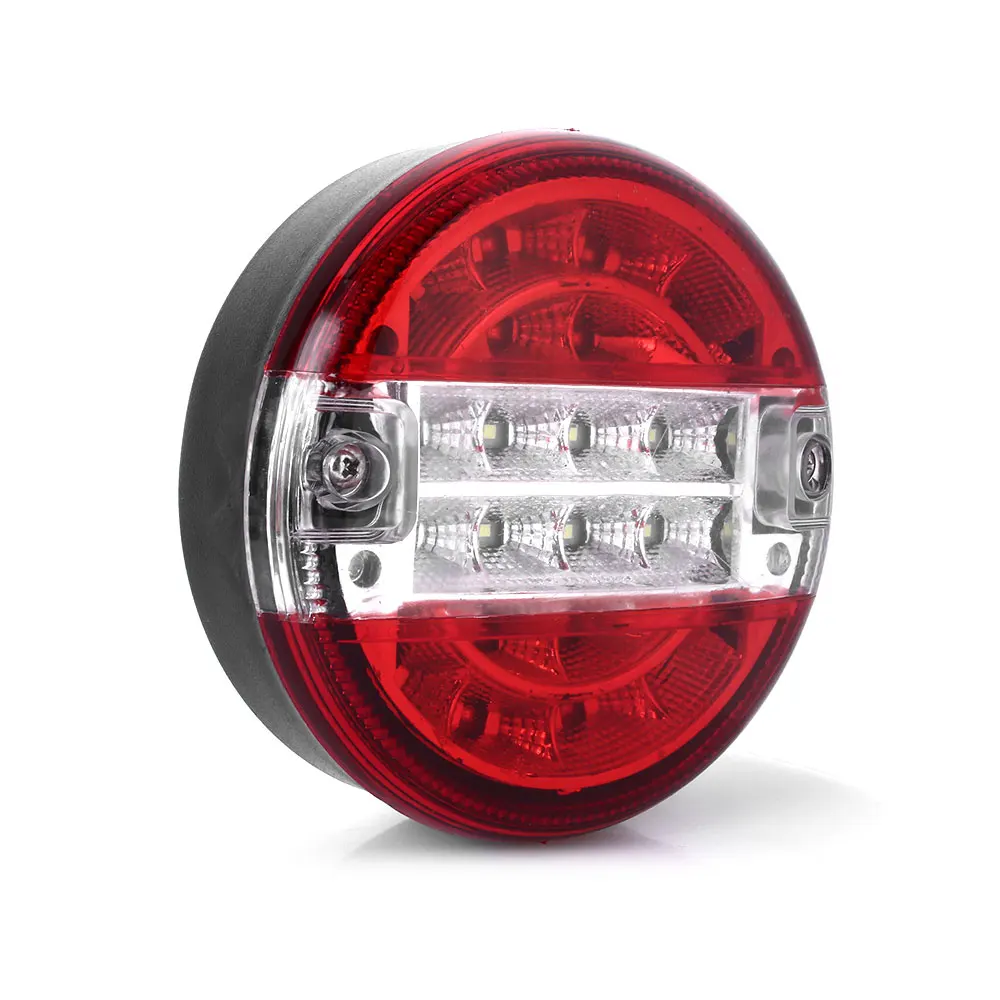 Предупреждение ющий светильник для грузовика, лампа для хлеба 20LED, 4 дюйма, DC10-30V, круглый двухцветный прицеп, автомобильный водонепроницаемый боковой светильник, задний светильник - Испускаемый цвет: red white