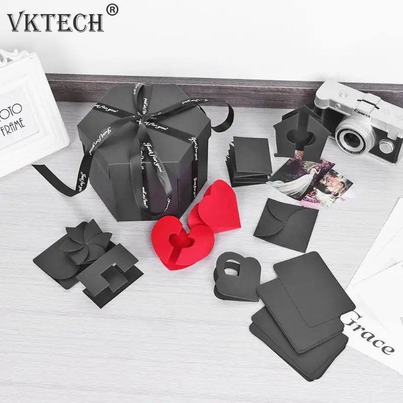 

Hexagon Surprise Explosion Box DIY Handmade Gift Box Scrapbook Photo Album Valentine's Day Wedding Gift Box for Girlfriend
