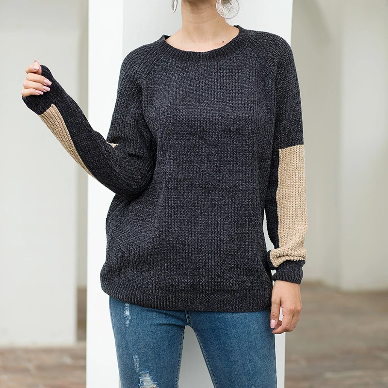 Autumn Winter Sweaters For Women Black White Patchwork Knit Pullover Sweater Vest Elegant Street Ladies Korean Clothes Formales