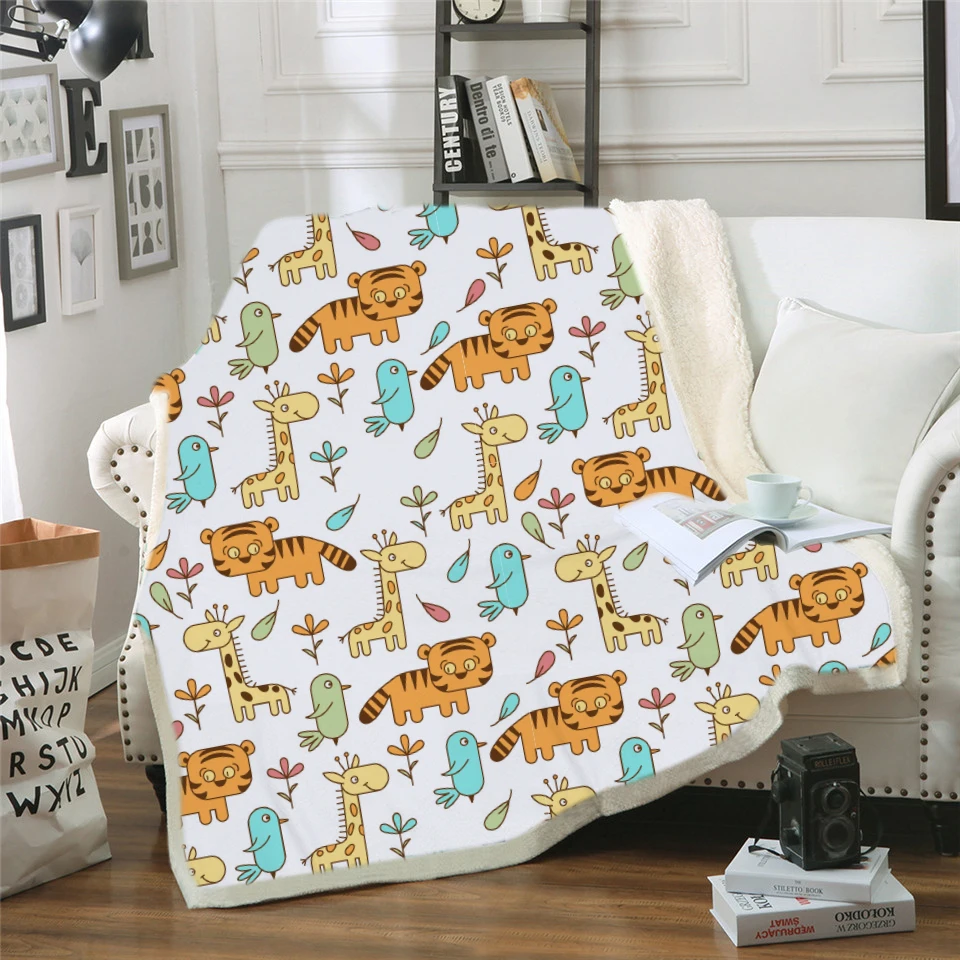 Прямая поставка Teckel Gooi Deken мультфильм Hond Sprei Bruin Gestreepte Sherpa Pluche кровать Deken 150x200 см Kinderen - Цвет: 8
