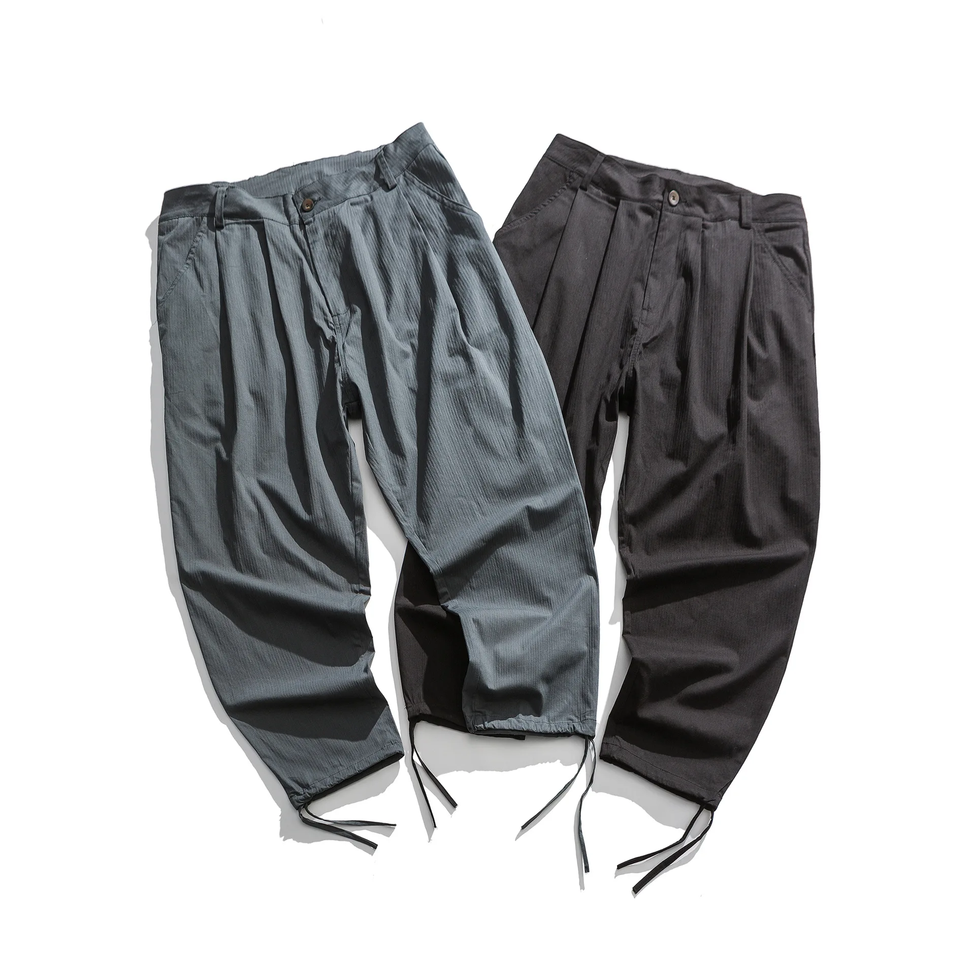 

City Where the Product 2020 Spring New Style Origional Solid Color Pants Mouth Adjustable Men Loose Casual Pants