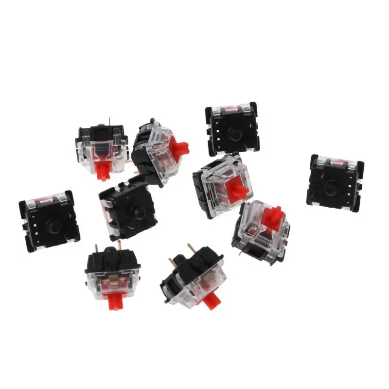 Прозрачный чехол для механической клавиатуры Gateron MX 3 Pin Red Switch 10 шт.|Аксессуары