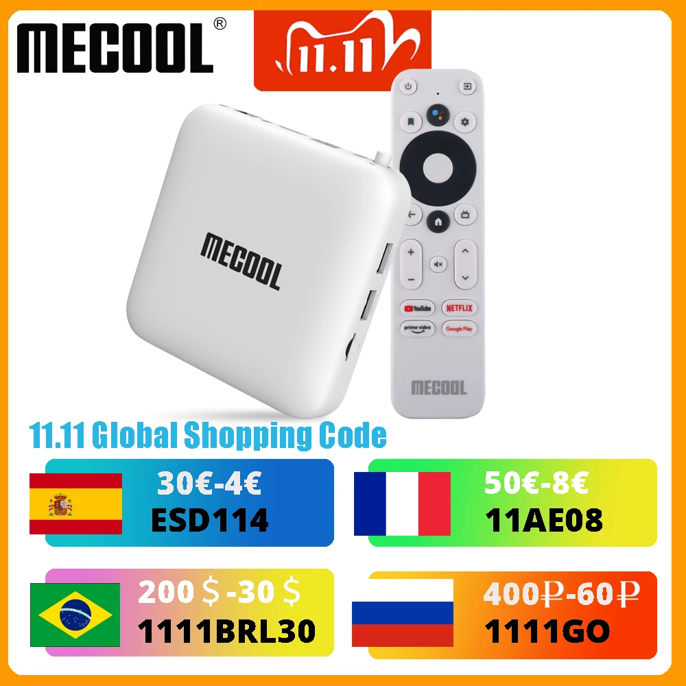 ТВ-приставка Mecool KM2 DDR4 Netflix 4K Android 10 Amlogic S905X2 2 ГБ 8 USB3.0 Ethernet Wi-Fi Prime Video HDR10 L1 |