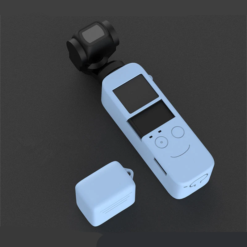 blue DJI OSMO Карманный карданный фотоаппарат Мягкий силиконовый чехол тонкий чехол оболочка противоскользящие аксессуары для Кардана карамельного цвета - Цвет: blue