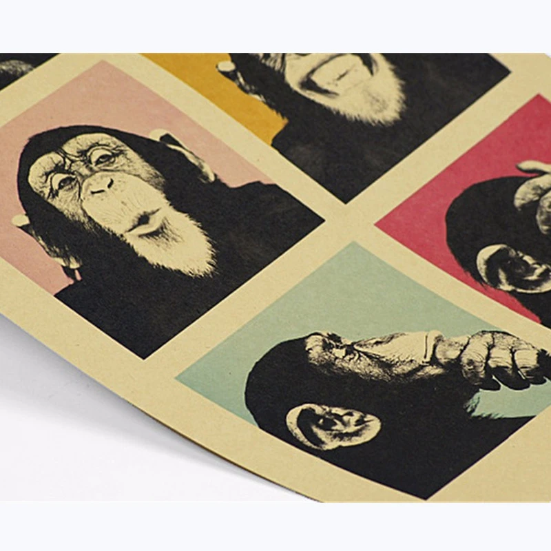 Wall Stickers Vintage Gorilla Poster Home Decor wall stickers