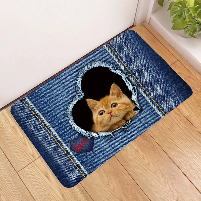 Новейший коврик для двери, Противоскользящий коврик для пола, 3D коврик с рисунком собаки, кошки, водопоглощающий коврик для ванной комнаты, Alfombra Cocina, домашний декор