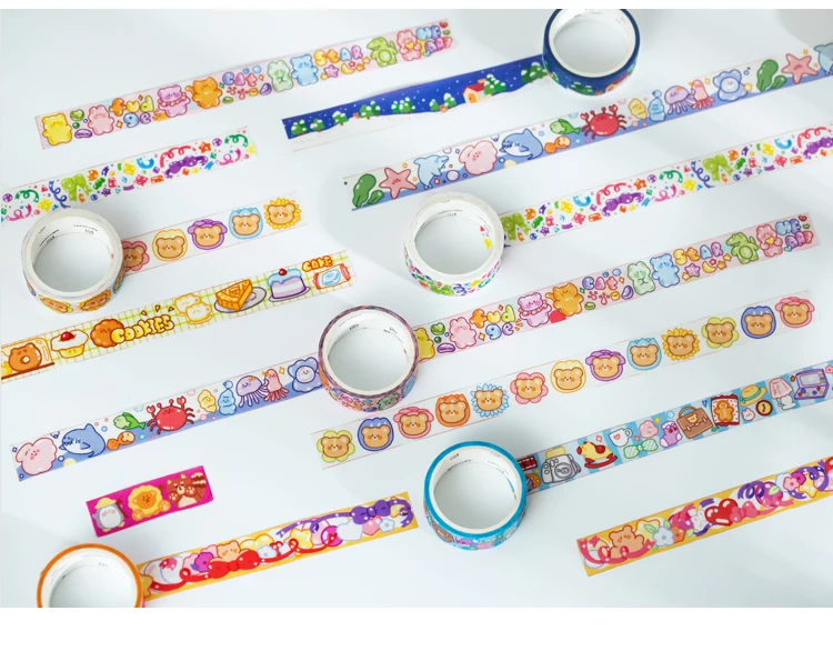Mr.Paper 12 Designs 1 Roll There Is A Small World Series Cartoon Style Creative Cute Decor Hand Account DIY Material Washi Tapes