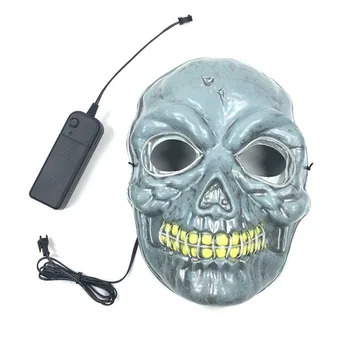 

Cosplay Skull Mask with EL Cool Light Scary Mask Horrible Skeleton Mask Stage Properties For Party Dance Halloween