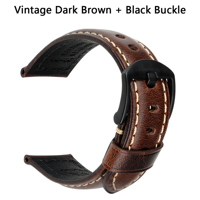 Oil Wax Genuine Leather Watch Band 20mm Watch Bracelet For Huawei Watch Watchbands For Samsung Galaxy Smartwatch Strap