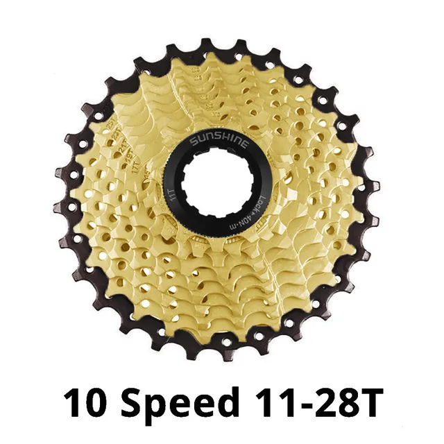 11-28T Black-Glod SUNSHINE MTB дорожный велосипед маховик велосипед Кассетный Маховик для детей 8, 9, 10, Скорость 11-25/28/32/36/40/42/46/50 т в сутки для deore m6000 Shimano Sram - Цвет: 11-28T Black-Glod