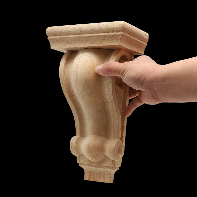 Furniture Wood Carving Appliques Vintage Nautical Decor Cabinet Door Solid Decals Flowers Pattern Carved Wooden Roman Column