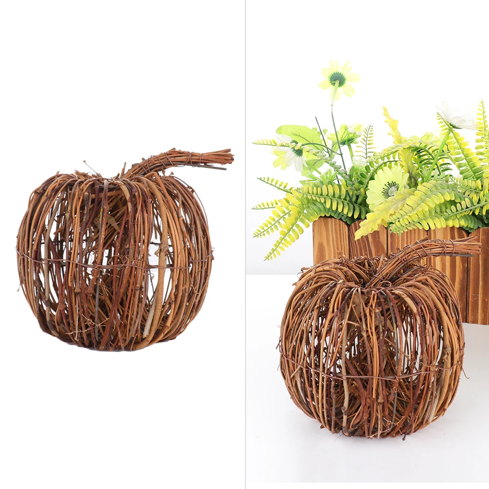 Retro Autumn Home Accents Harvest Festival Party Decorations Natural Dried Rattan Pumpkins Handmade Pumpkin Fall Decors Retro Autumn Home Accents Harvest Festival Party Decorations Natural Dried Rattan Pumpkins Handmade Pumpkin Fall Decors