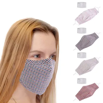 

Cycling Mascarilla Print Lattice Dustproof Facemask Windproof Protect Mouth Face Mask Fog Haze PM2.5 Cotton Mask With 1 Filter