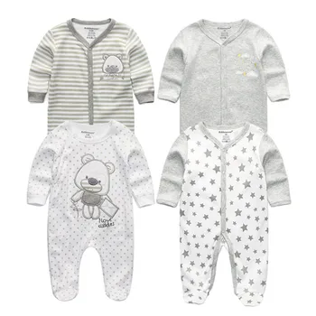 

4PCS/Lot Newborn Baby Boys Rompers Full Sleeve Cotton Jumpsuit 0-12M Baby Girl Clothes Boys Clothing Roupa de bebe Clothes Set