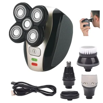 

Electric for Men Bald Head Shaver 5 in 1 Electric Shaver Kit Cordless Hair Clippers Nose Hair Trimmer Waterproof USB Rechargeabl