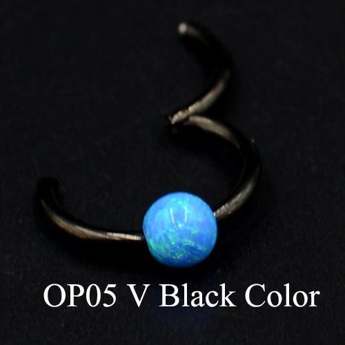 1Piece G23 18g&16gTitanium Opal Segment Hinged Ring Septum Nose Clicker Piercing Nose Lip Earrings Helix Nose Piercing