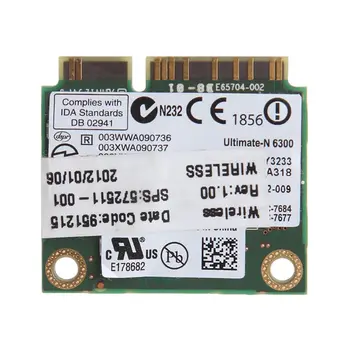

Dual Band 6300AN Half Mini PCIe for In-tel Wifi Card 450M for H-P 8770w 8760w 8770w 6460b 8460w 2560p SPS:572511-001