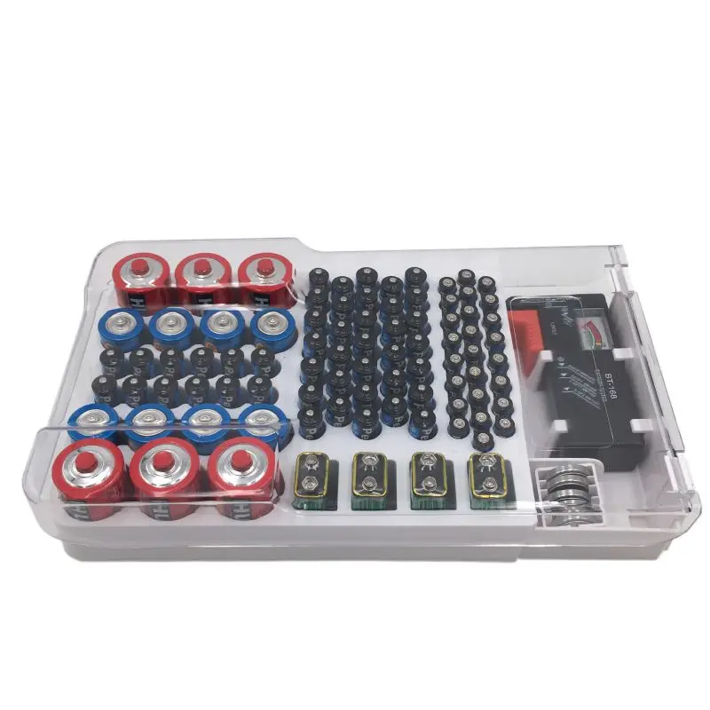 

Battery Organizer Storage Box With Digital Battery Tester Battery Storage Case For AAA,AA, 9V
