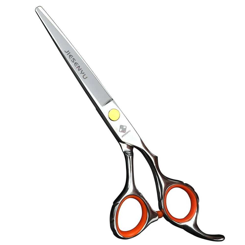 cutting scissors Высококачественное серебряное несквозное отверстие, индивидуальная ручка, простые 6,0 дюймовые парикмахерские ножницы, стилист волос, должны быть - Цвет: cutting scissors