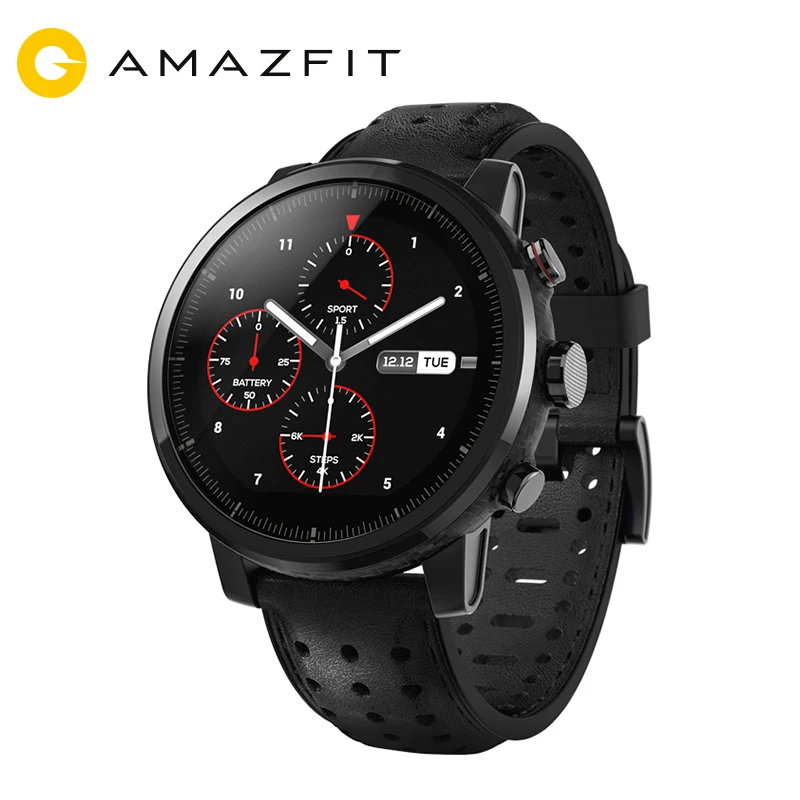 Amazfit Stratos + флагманские Смарт часы натуральная кожа ремешок Подарочная коробка