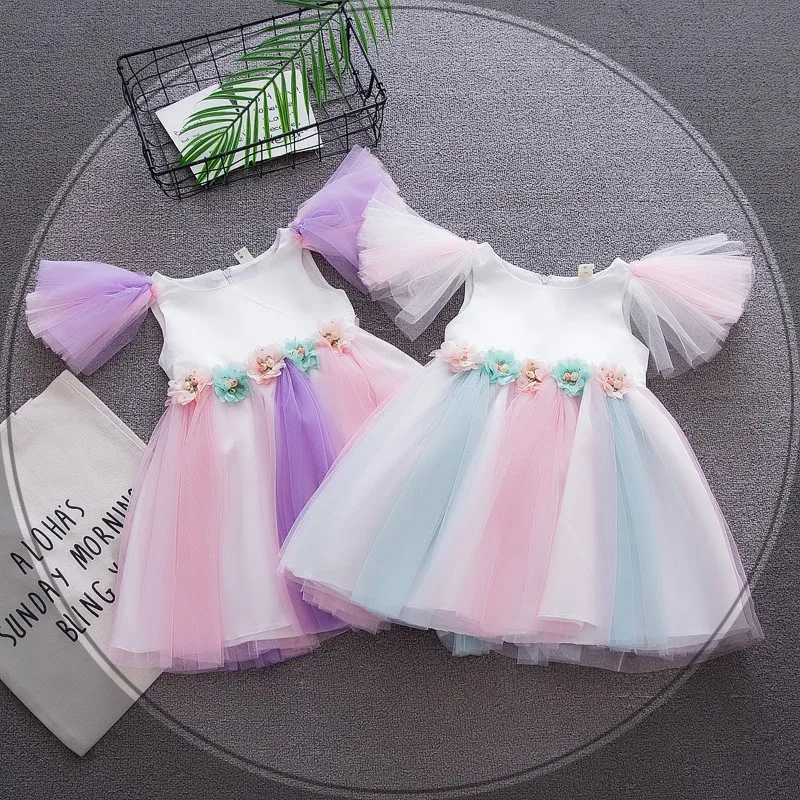 

Small CHILDREN'S Skirt Summer Style Children Baby Girls Flower Mesh Dress 1-4-Year-Old Princess Skirt Girls 1219