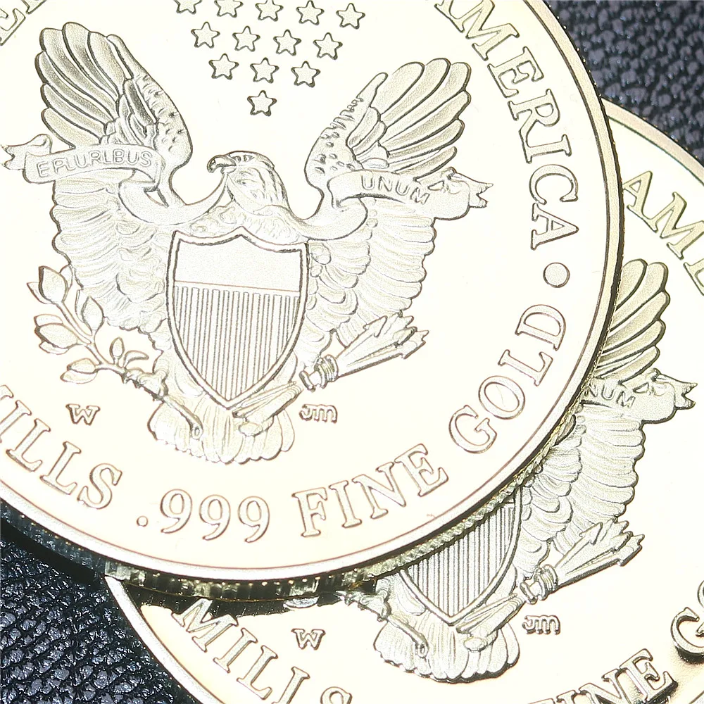 2000 Liberty & American Eagle Gold Souvenir 1OZ US Gold Plated Coin,Excellent US Eagle Gold Clad Coin (38)