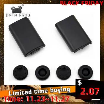 

2x AA Battery Back Cover Pack Replacement Part for Xbox 360 Wireless Controller + 4 Silicone Grip Cap Cover Black