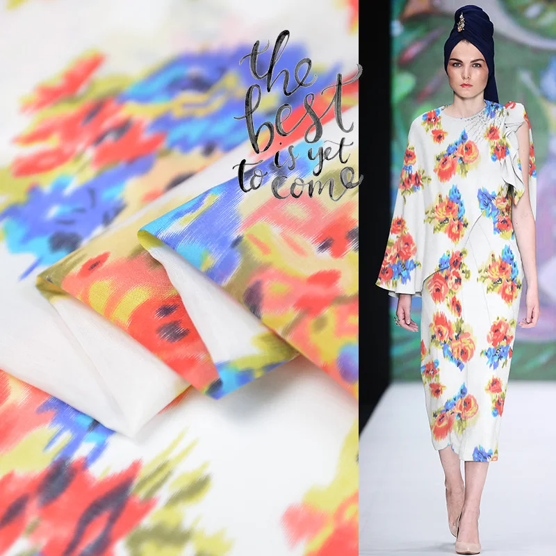 Жаккардовая ткань 60% шелк 40% хлопок ширина 140 см 10 момм для шитья | Дом и сад