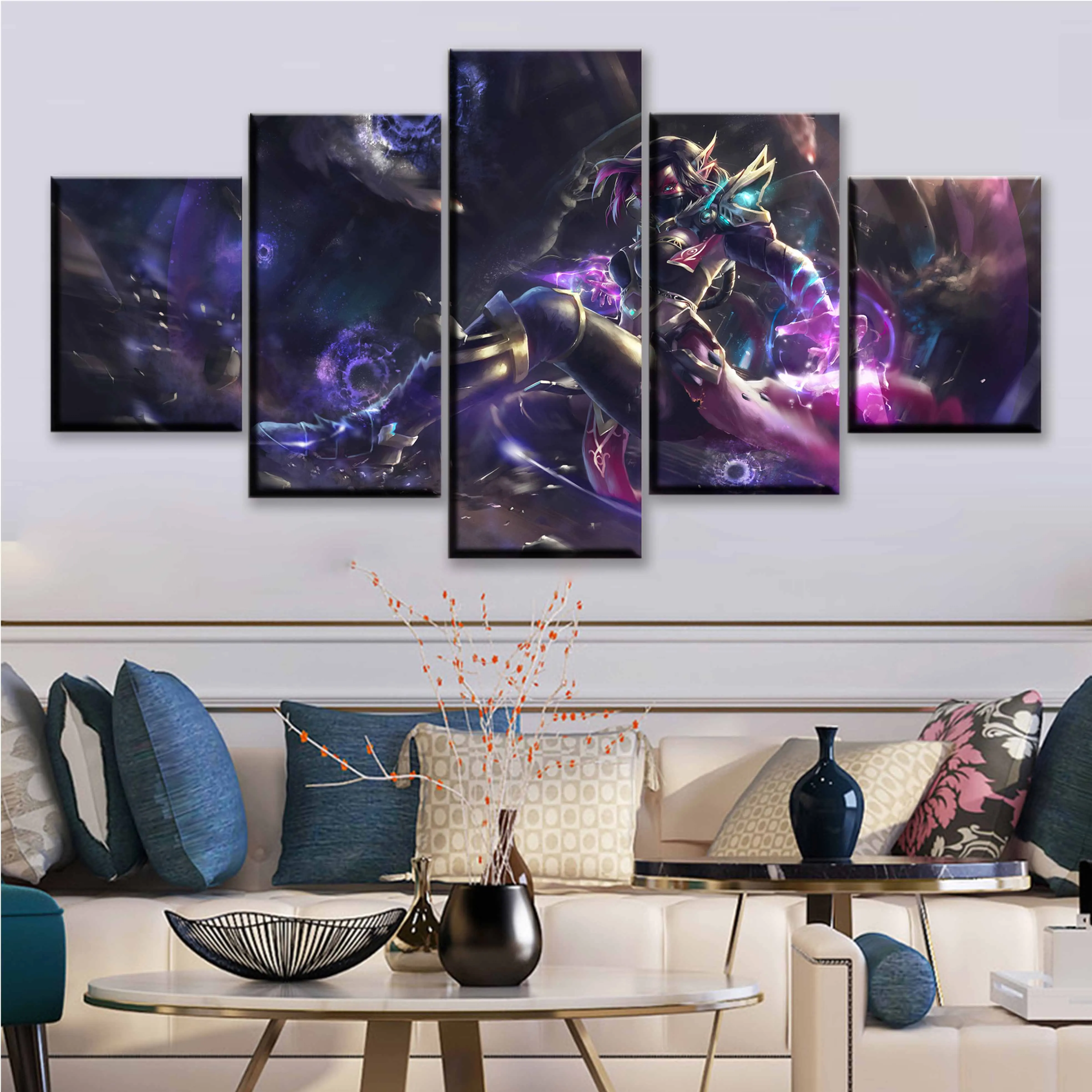  Home Decor Modular Canvas Picture 5 Piece Dota 2 Templar Assassin Game Painting Poster Canvas Paint