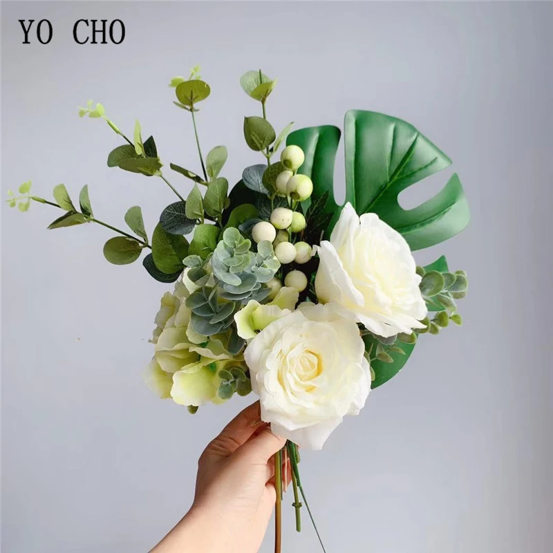 YO CHO Mix цветочные шелковые розы искусственные цветы гортензии Шелковый