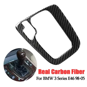 

Real Carbon Fiber Car Gear Shift Knob Panel Trim Stickers Black Auto Gear Shift Knob Panel For BMW 3 Series E46 1998-2005