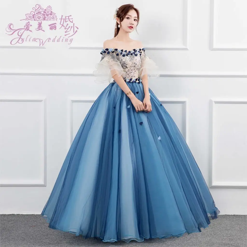 Новые Бальные платья Vestidos De Dulces с рукавами-крылышками и аппликацией в виде цветов 15, бальные платья для девочек