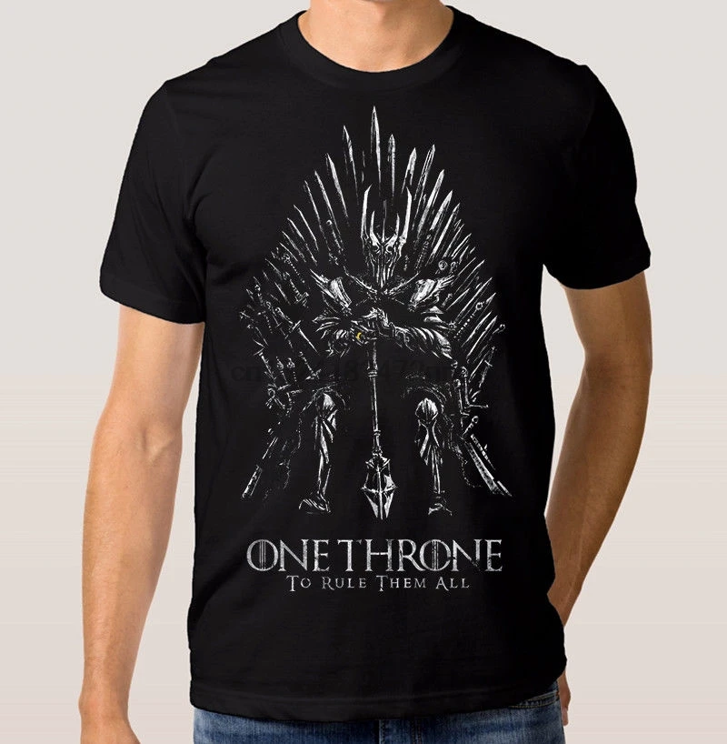 Sauron One Throne T Shirt футболка с надписью Lord of Rings комбинированная всех размеров летняя