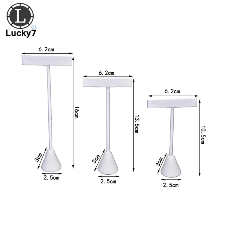 3pcs(one set) Оптовые продажи, 3 размера, белые серьги из ПУ, стойка для ювелирных изделий, стойка для серег, дерева, Т-образной стойки, держатель для сережек, органайзер, витрина для хранения, подставка - Цвет: 3pcs(one set)