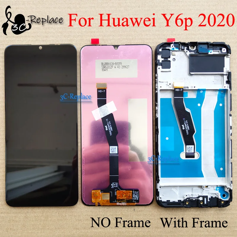 Черный 6 3 дюйма для Huawei Y6p 2020 Global MED-L29 ЖК-дисплей сенсорный экран дигитайзер замена