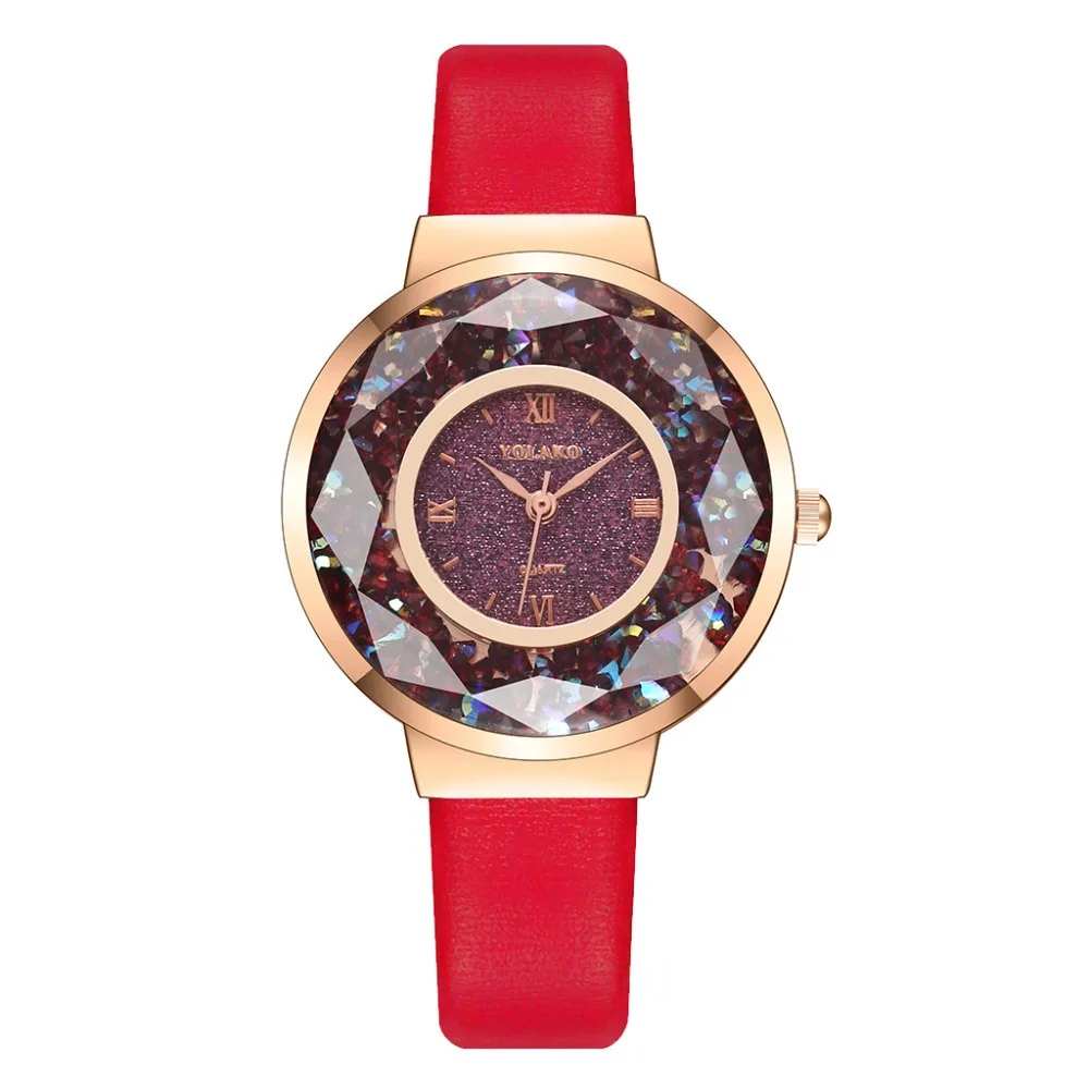 Модные женские розовые часы со стразами Римский циферблат Кварцевые женские часы повседневные Кристальные женские наручные часы женские часы A30