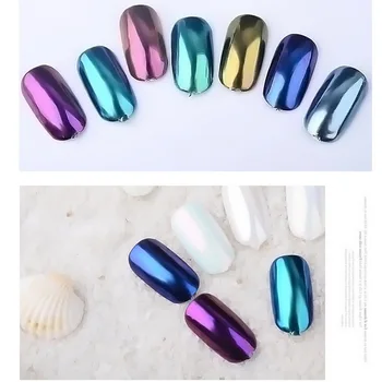 

by dhl 500boxes Chameleon Pigment Duochrome Mirror Powder Chrome Pigment Galaxy Glitter Nail Dust Color new