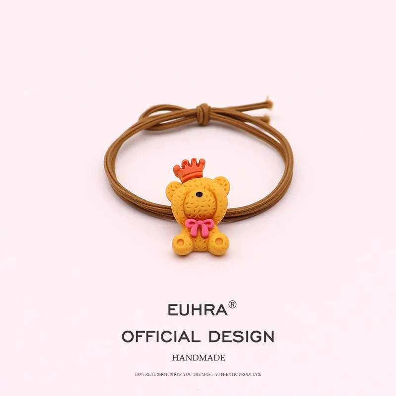 EUHRA, 5 цветов, застенчивый медведь, король, эластичные резинки для волос, резинки для волос для женщин и девочек, детские аксессуары для волос, резинка - Цвет: Color E