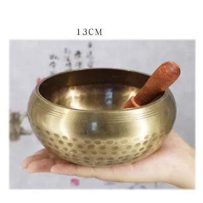 Тибетская чаша Поющая чаша настенные блюда тибетская Йога Поющая медитация чаша декоративная-настенные блюда буддизм подарок домашний Декор Ремесло - Цвет: Bronze  13CM
