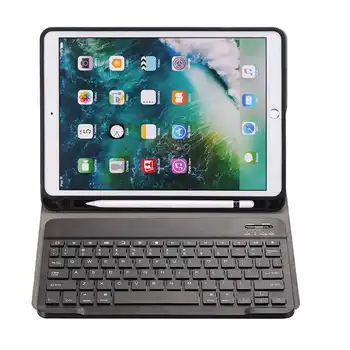 

10.5 Case With Detachable Wireless Keyboard, Ultra-Thin Stand Cover Case With Pencil Holder For Apple Ipad Pro 10.5 Tablet (Blac