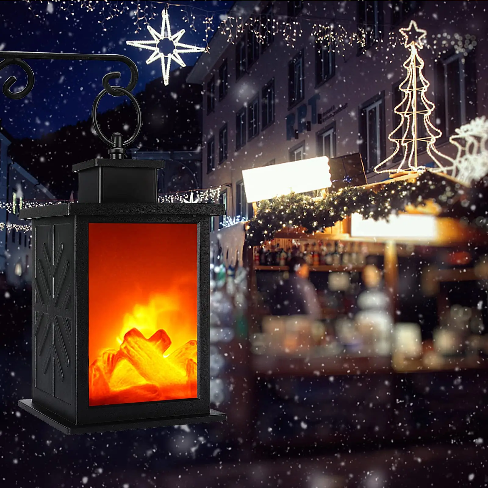 Led Fireplace Flame Effect Lamp Usb Battery Simulated Light Patio For