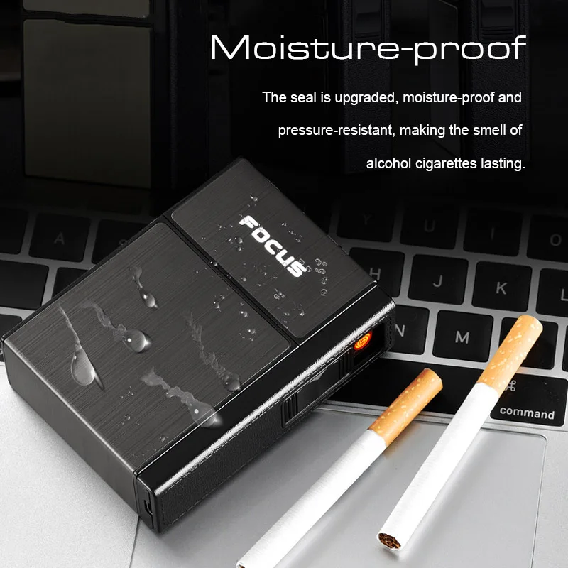 Brand New Detachable Cigarette Case with Lighter Portable Metal Cigarette Holder Case Lighter Usb Eletronic Torch Jet Lighters 4