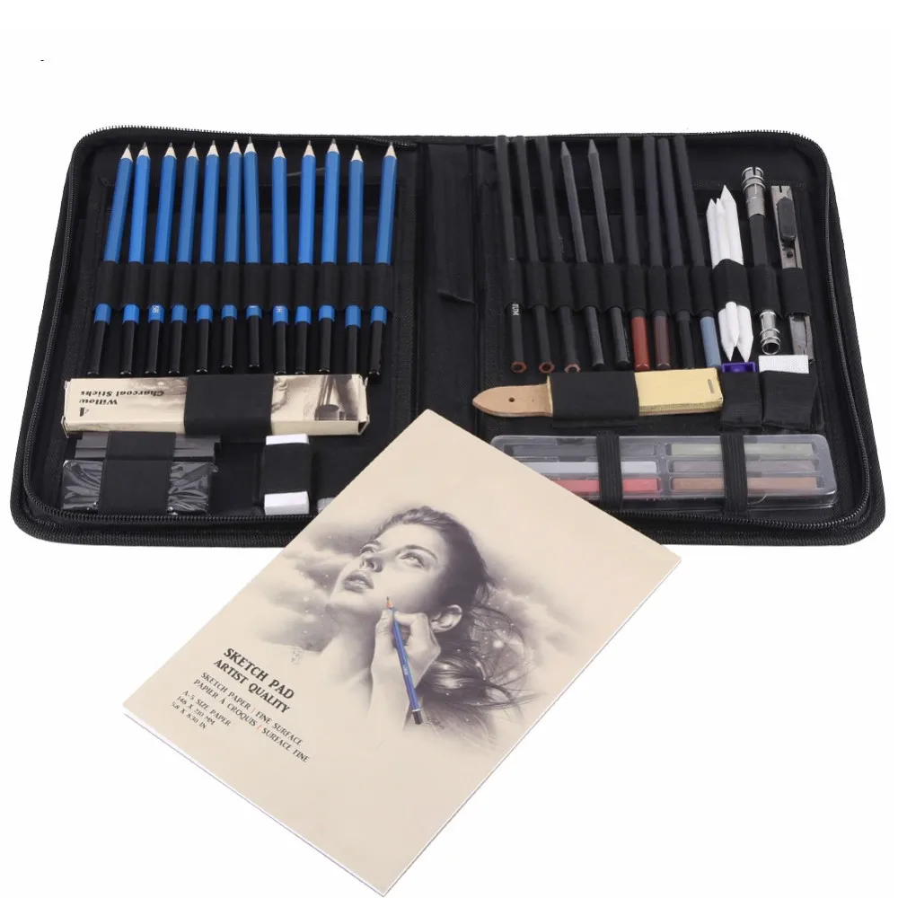 Sketch Drawing Professional Art Pencil Kit Set Graphite Charcoal Stick Artist 